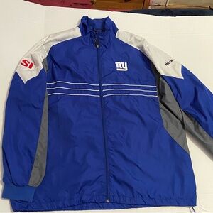 Reebok Blue and Gray Windbreaker for Men New York giants XL zip front